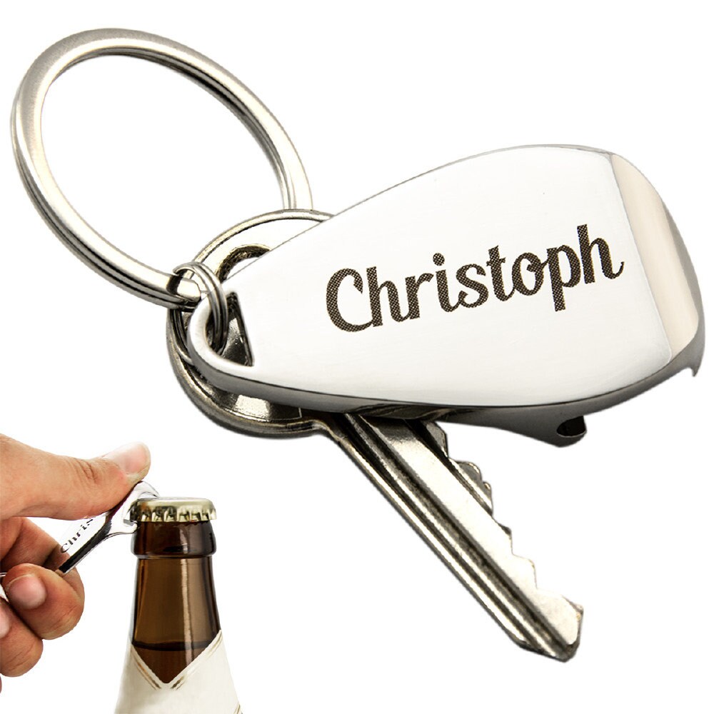 Pratical Useful Bottle Opener Keychains Silver Round Keyrings Creative Gifts WE 