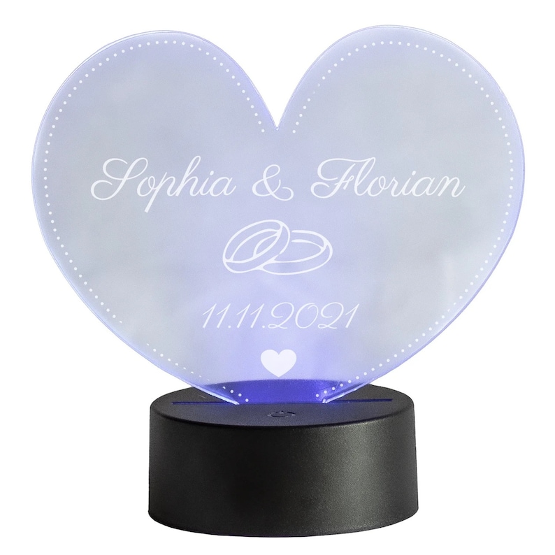 LED heart light for weddings with personalization image 3
