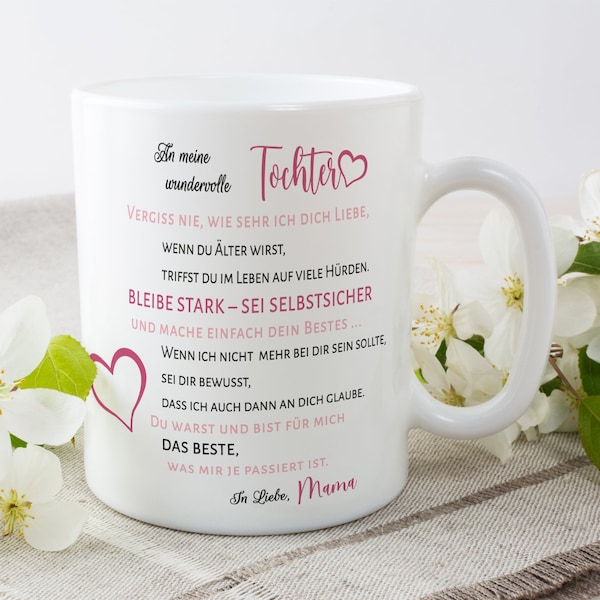 Tasse mit Spruch von der Mama für den Sohn oder die Tochter