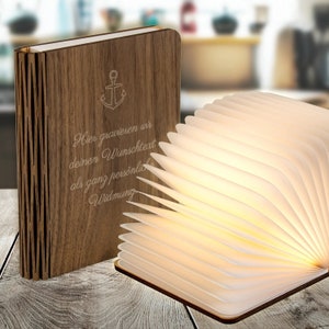 Book light with personalization - different motifs and sizes