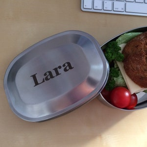 Stainless steel lunch box with personal engraving image 7