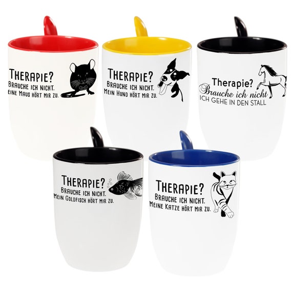 Tasse Mit Löffel Haustier Pferd Hund Katze Hase Fisch Maus Therapie