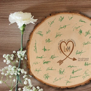 Tree disc – guest book alternative to the wedding with personalization