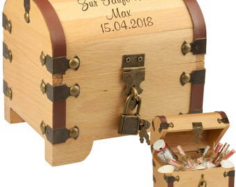 Treasure chest for baptism with personal engraving