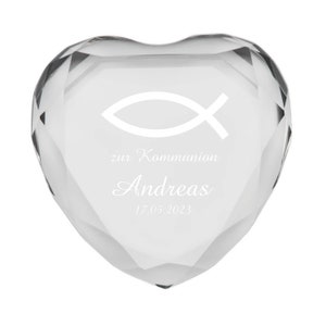 Heart diamond for communion with personalization different colors and motifs Fisch