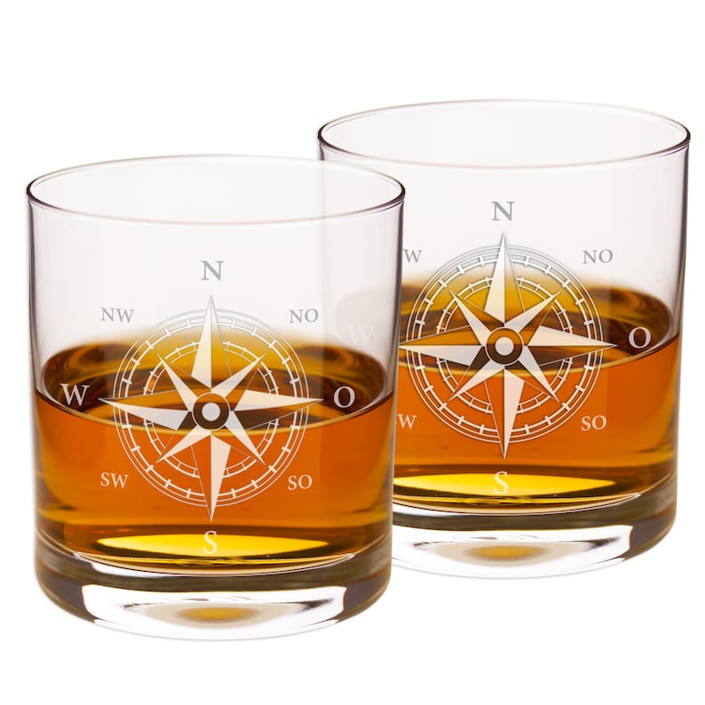 Glaskaraffe Globus für Whisky Personalisiertes Whiskyglas mit Kompass Edler Dekanter mit Segelschiff mit maritimem Motiv Geschenk Bild 9