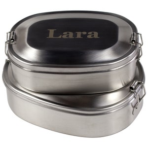 Stainless steel lunch box with personal engraving image 3
