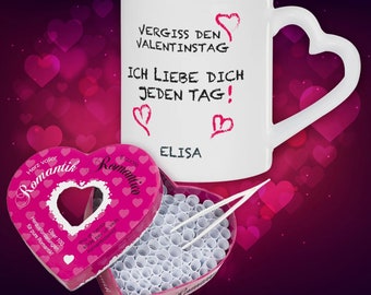 Vergiss den Valentinstag Geschenk Set - mit Personalisierung - Losbox Erotik, Romantik oder Kamasutra