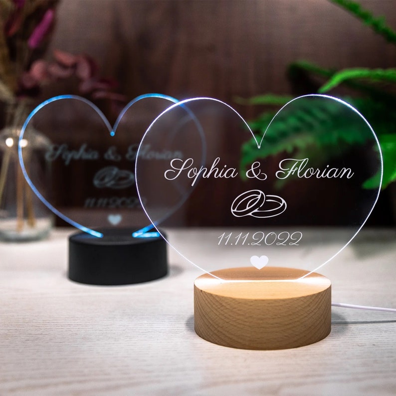 LED heart light for weddings with personalization image 1
