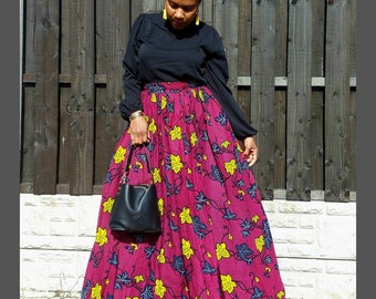 Annabelle Maxi Skirt: African Print Cotton Ankara Skirt