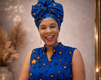 African Print Head Wrap | Ankara Turban Headscarf | Bold Statement Crown Wrap
