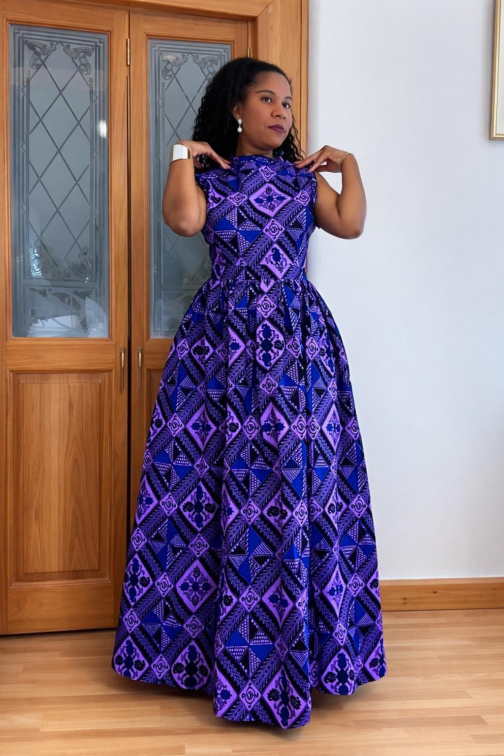 royal purple african dress Purple African Print High Low Dress