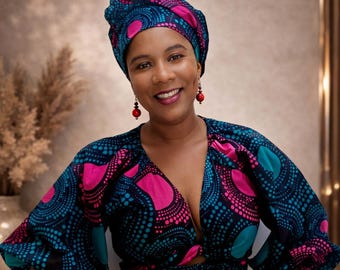 African Print Headwrap for Women | Ankara Turban | Bold Statement Head Wrap | Handmade Crown Headscarf