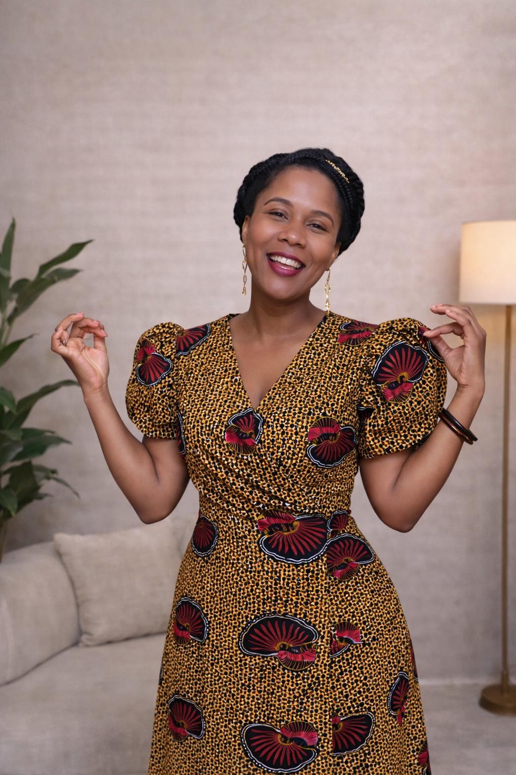 Jayde African Print Maxi Dress: Ankara Wrap Dress With Side Split