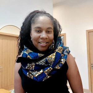 Handmade Ankara Infinity Scarf: African Print Fleece Snood