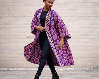 Royal Orchid (Pink & Purple)/african print Kimono