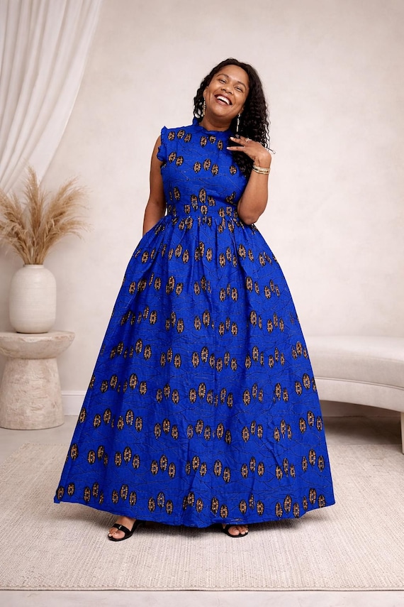 white christmas dresses African Dresses | Blue African Print Infinity Dress main image 1