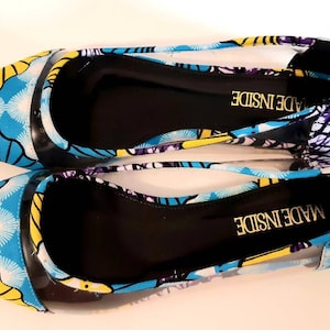 Sabrina African prints shoes Ankara shoes pumps shoes autumn shoes sandals blue shoes winter shoes loafers ballet flat PVC flat image 1