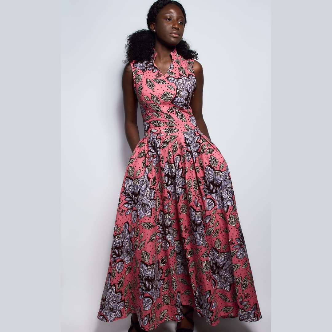 Pink Floral Maxi Dress african Dress ankara Dress wax Dress wedding Dress party Dress floral Dress christmas gifts events Etsy