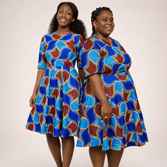 white christmas dresses African Dresses | Indigo African Print Summer Dress