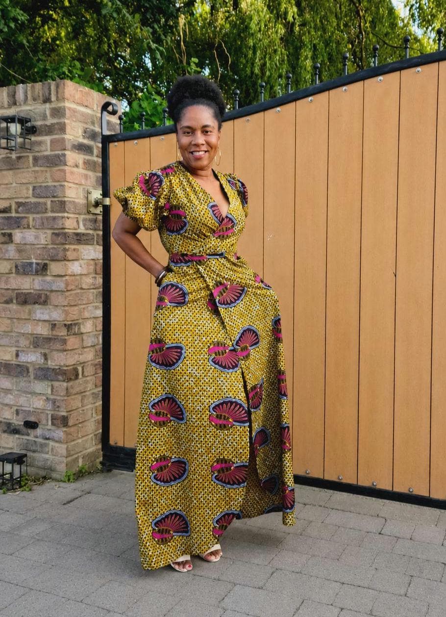 Jayde African Print Maxi Dress: Ankara Wrap Dress With Side Split