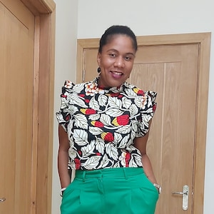 Ankara Peplum Blouse: African Print Sleeveless Top