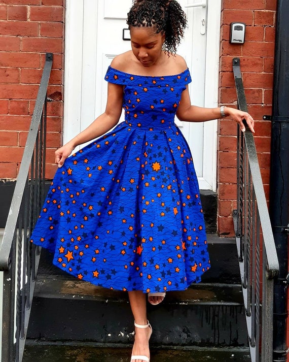 Royal blue dress, African clothing for women, African wear, Ankara dresses  for women,Ankara clothing,African dresses,African print