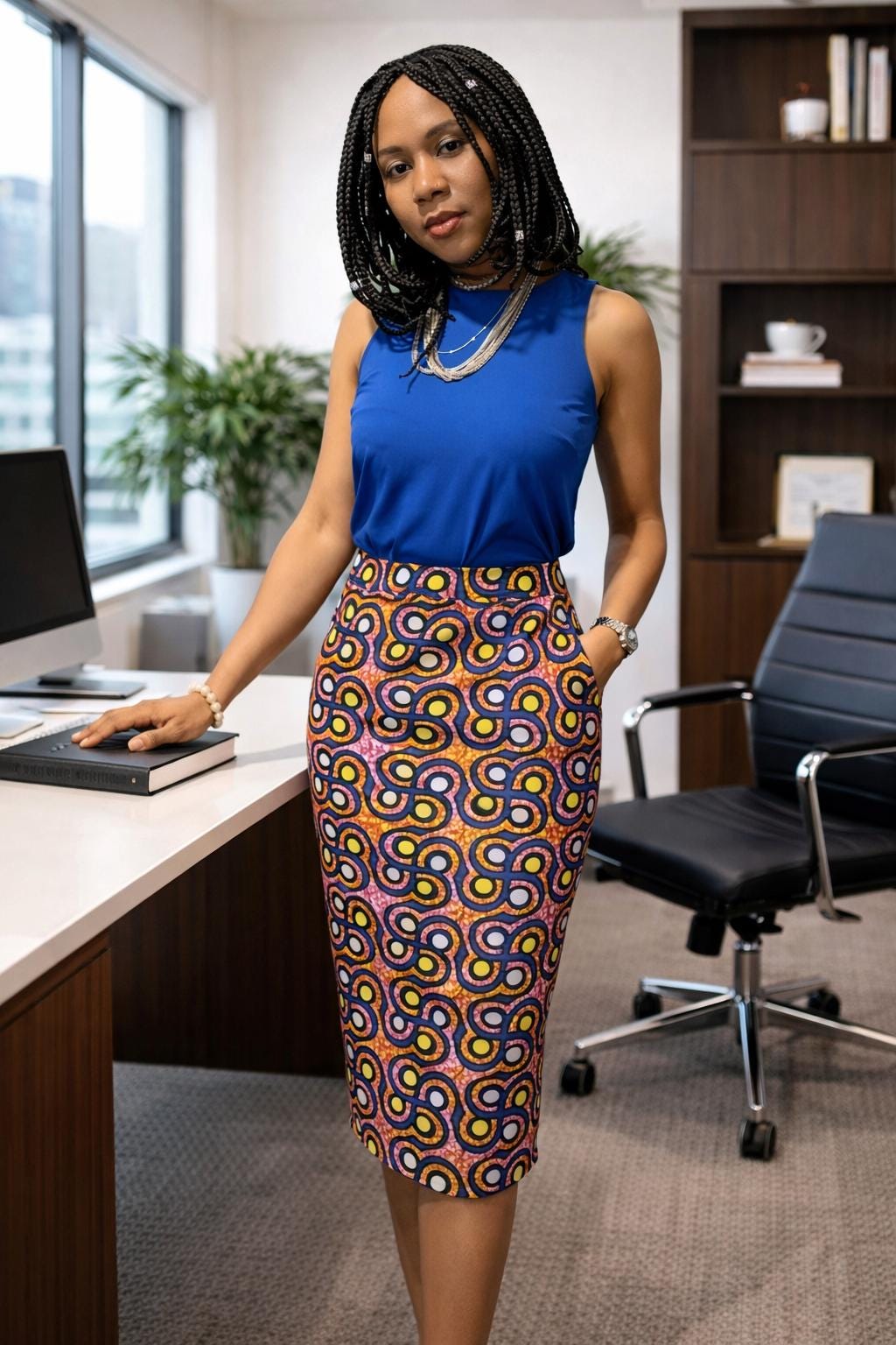 Annaya African Print Pencil Skirt – Fully Lined With Back Slit - Etsy
