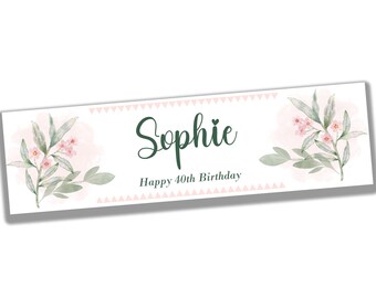 Personalised Birthday Banner - Gloss Finish - Large 60'' x 17''