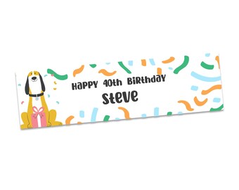 Dog Birthday Banner - Gloss Finish - Large 60'' x 17''