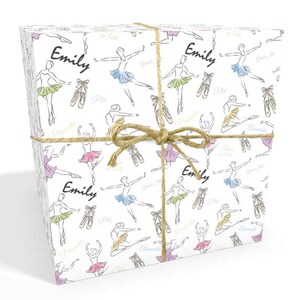 Ballerina Personalised Birthday Gift Wrap 24 x 32in/610 x 810mm