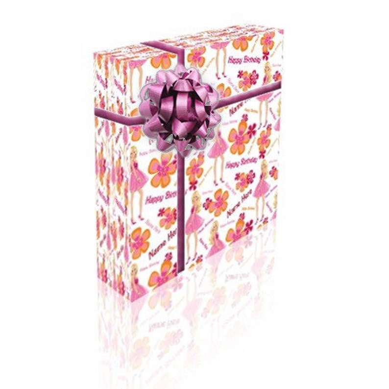 Barbie Personalised Birthday Wrapping Paper Etsy