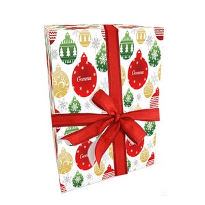 Personalised Bauble Christmas Wrapping Paper 24 x 32in/610 x 810mm