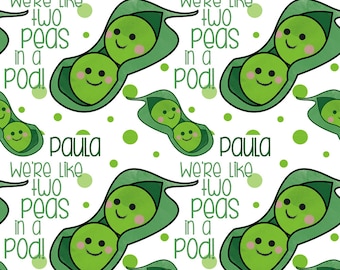 Personalised Peas In A Pod Valentines Anniversary  Boyfriend Girlfriend Wrapping Paper 24 x 32in/610 x 810mm