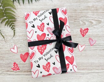 Personalised Hearts Valentines Wrapping Paper 24 x 32in/610 x 810mm LARGE SHEET