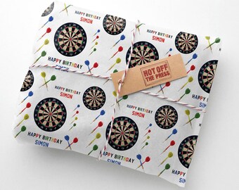 Darts Fan Personalised Birthday Wrapping Paper (Recyclable) - Large Sheet 24 x 32in/610 x 810mm
