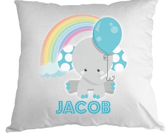 Personalised Elephant Design Cushion Cover In Pink or Blue