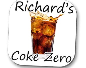 Personalised Coke Zero Drinks Coaster (High Gloss Finish)