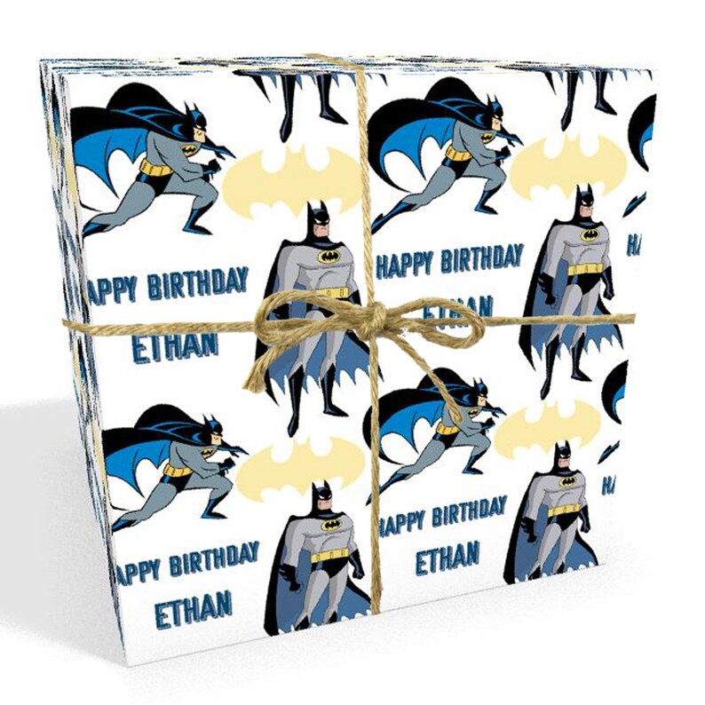 Batman Personalised Birthday Gift Wrap Etsy