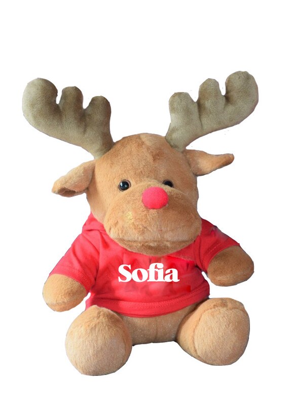 personalised reindeer teddy