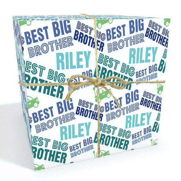 Papel de regalo personalizado azul de Gran Hermano - Papel mate reciclable de 110 g/m², en hojas o rollos / Varios tamaños disponibles