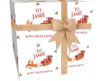Love From Santa Personalised Christmas Wrapping Paper 24 x 32in/610 x 810mm