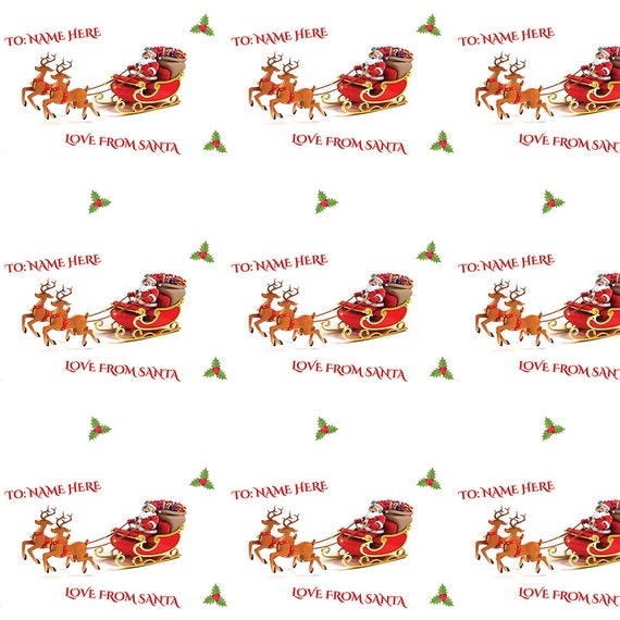 Love From Santa Personalised Christmas Wrapping Paper 24 x 32in/610 x 810mm