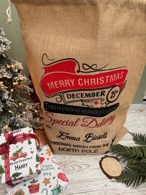 Extra large hessian christmas sacks sale