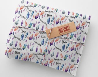 Crystals Personalised Birthday Wrapping Paper (Recyclable) 24 x 32in/610 x 810mm