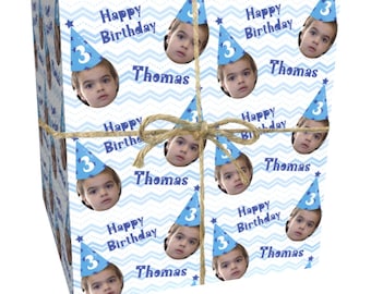 Design your own - Photo Personalised Wrapping Paper - Add a photo, name and age 24 x 32in/610 x 810mm
