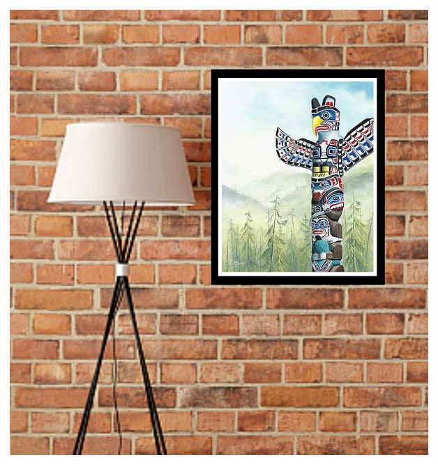 Totem Pole Art, Limited Edition Print, Wall Art, Totem Pole, Vancouver ...