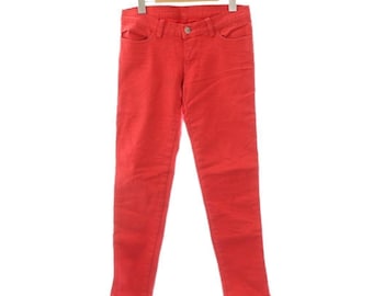 Tsubi Archive Rote Skinny Jeans - MIA Rare Ankle Zip Denim (Größe AU10)