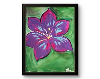Vibrant Abstract Flower Bouquet Painting 14x11 Canvas Unframed Modern Art Signed