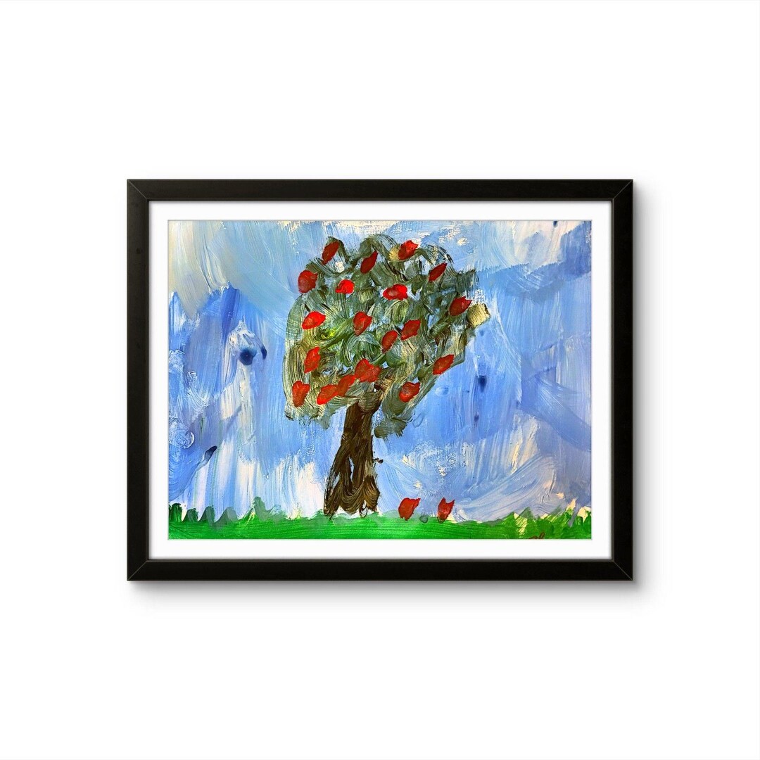 Apple Tree Original Abstract Painting Bold Color Modern Art 14x11 - Etsy